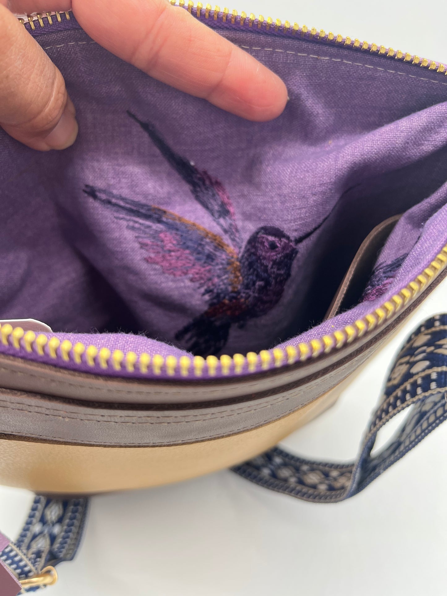 Crossbody Bag - purple and grey