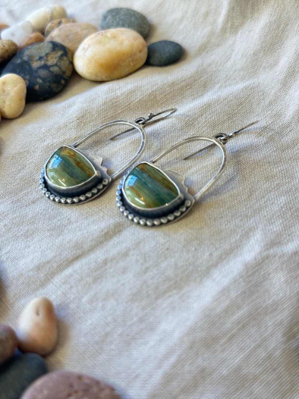 Gary Green Jasper & Sterling Silver earrings