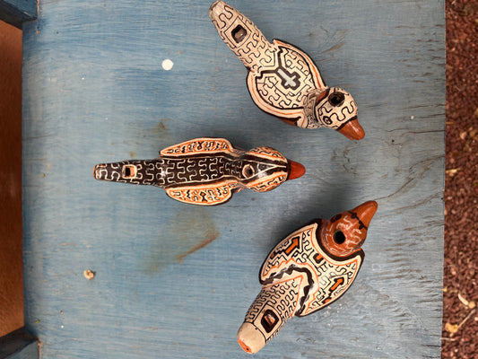 Shipibo Ceramic ~ bird whistle ~ 3 colors