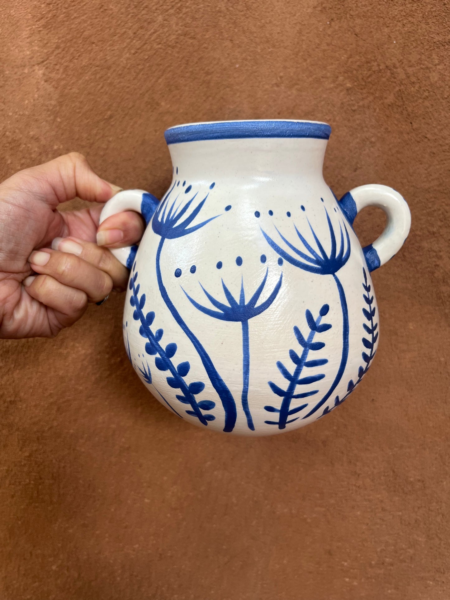 Anna Nelson ~ Vase ~ 2 sizes ~ blue and white