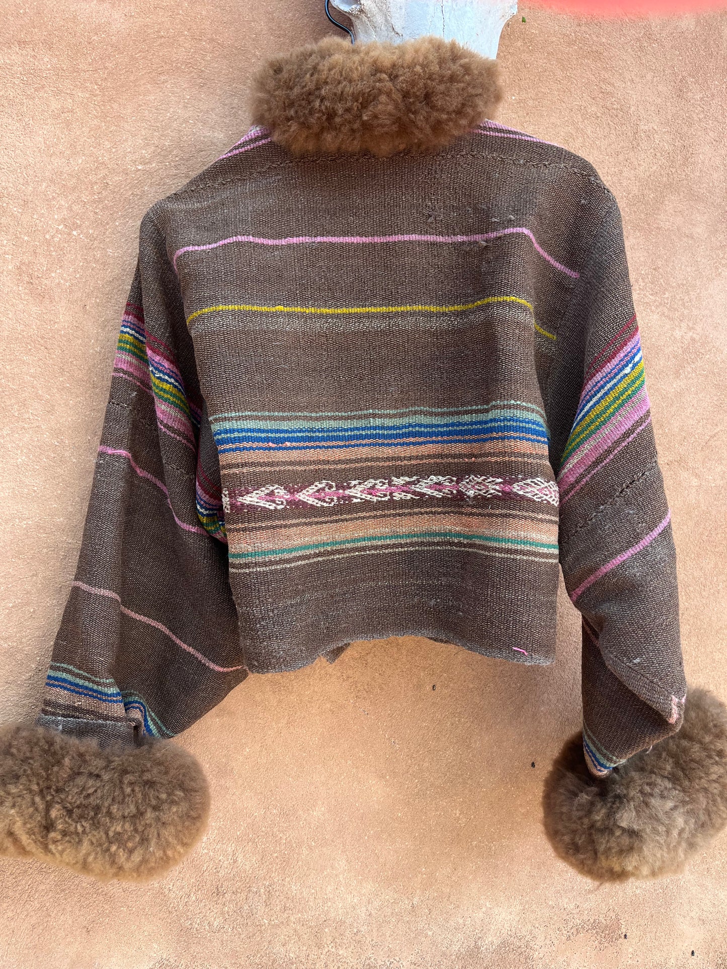 Alpaca fur jacket - Upcycled Bomber Jacket - Alpaca wool