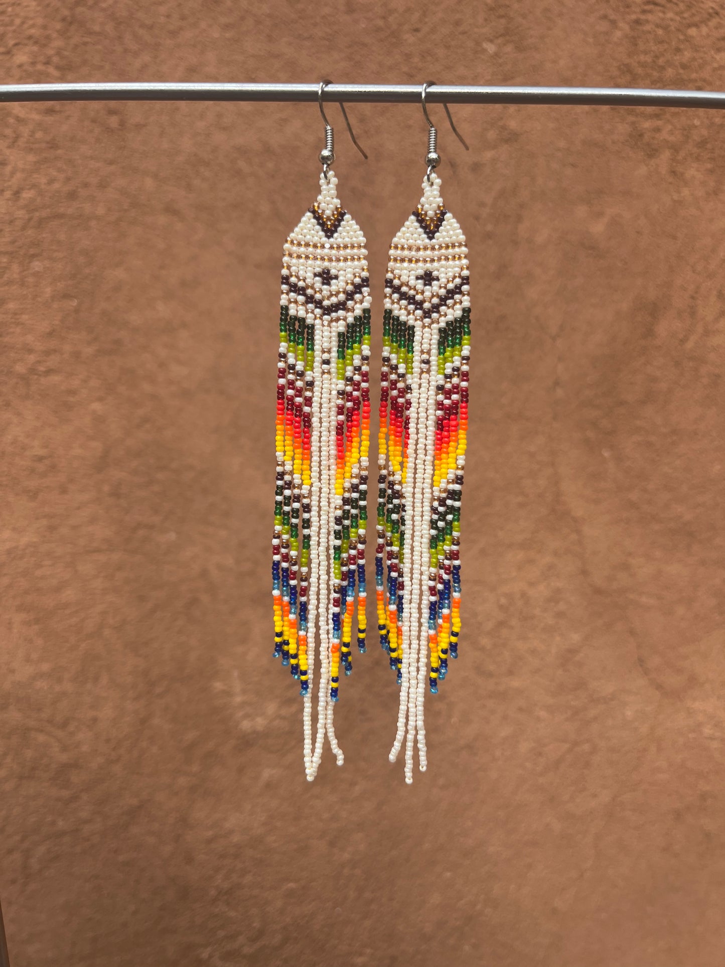 Beaded Fringe Earrings ~ multicolor