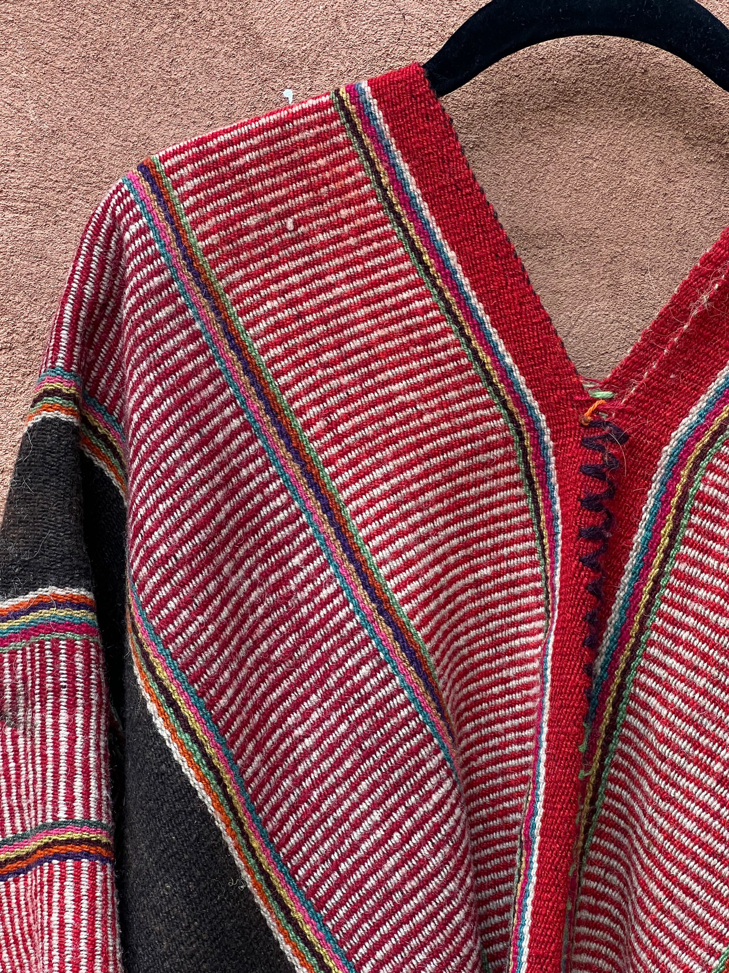 Antique Medium Poncho ~ handwoven