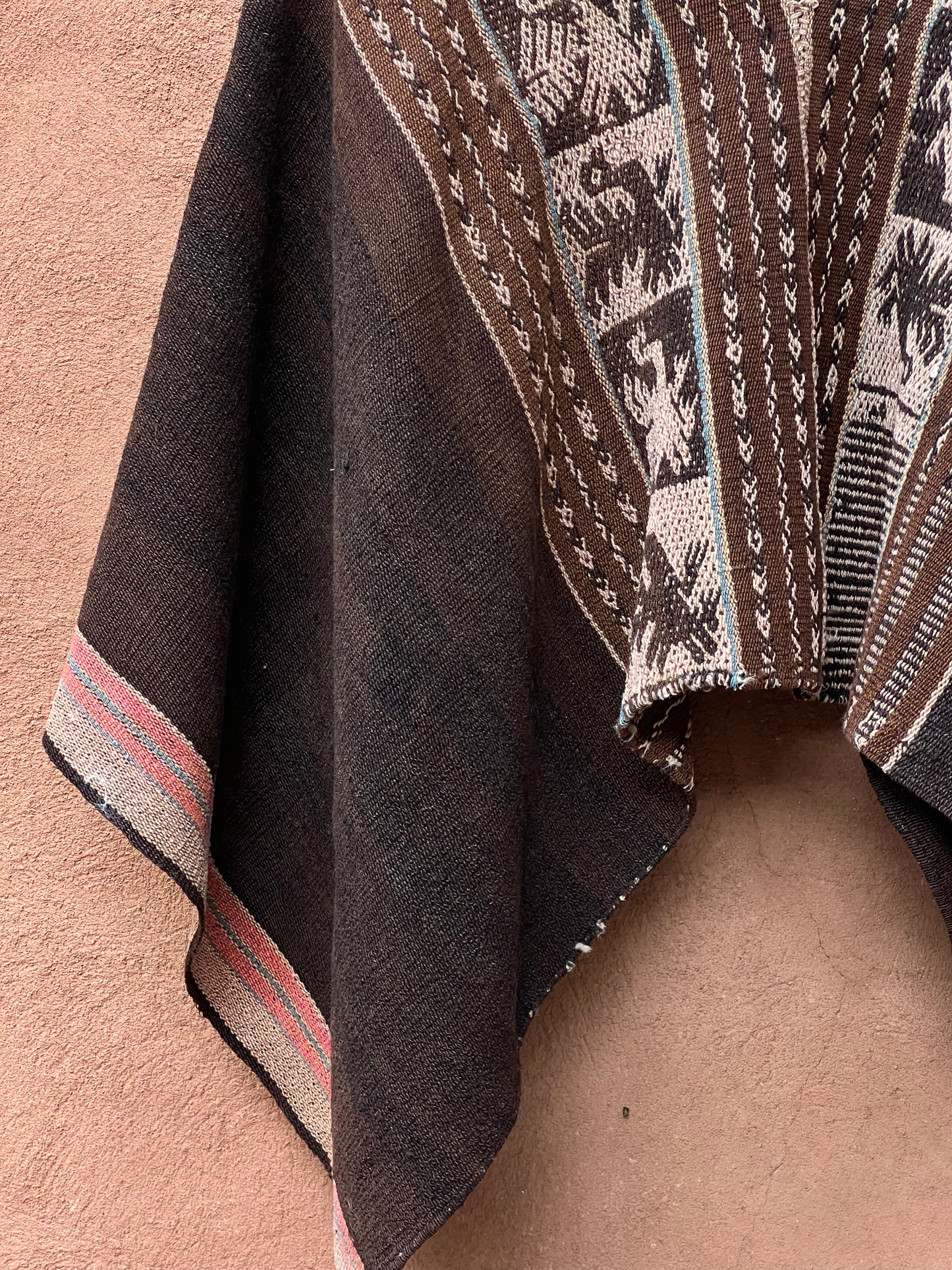 Antique Medium Poncho ~ handwoven