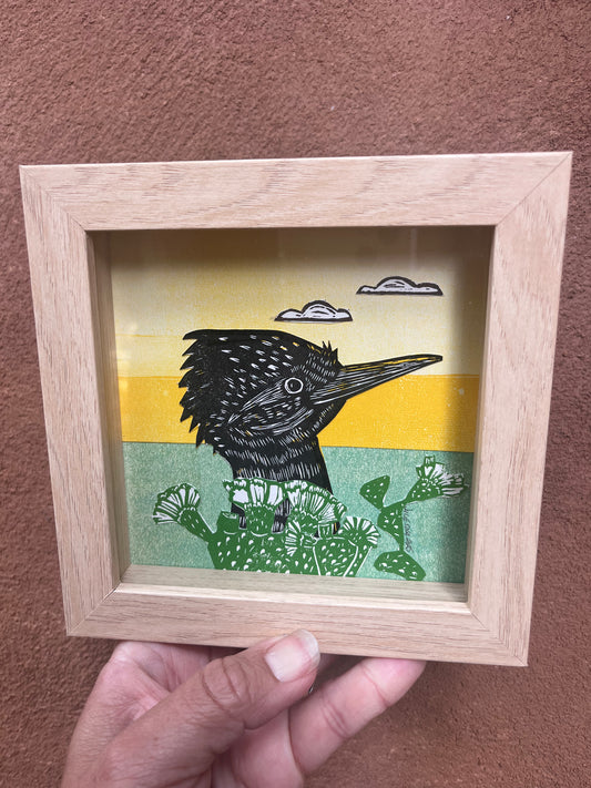 Shadow box ~ roadrunner and cacti