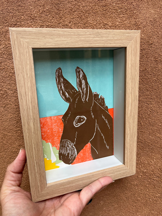Shadow box ~ roadrunner ~ mule ~ blue and orange