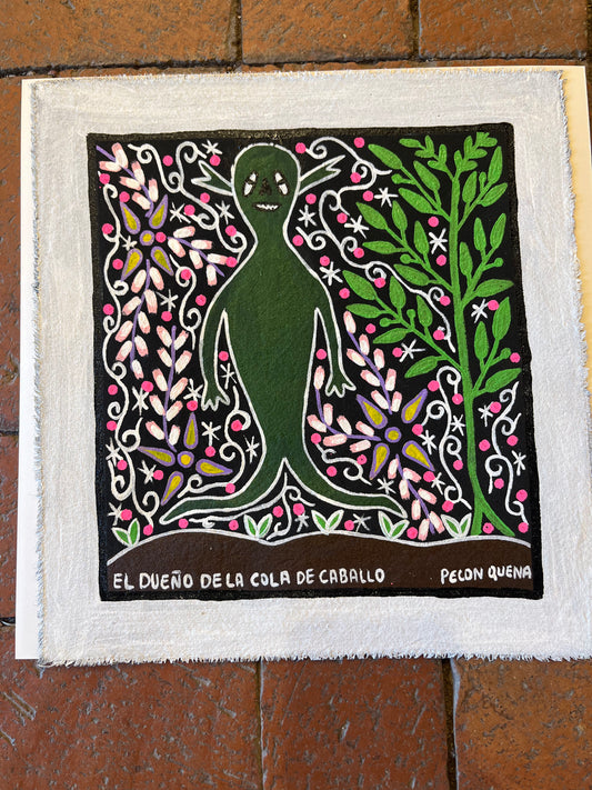 El Dueno De La Cola De Caballo - painting on canvas 11 x 11