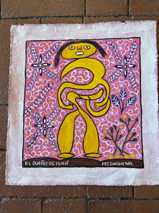 El Dueno Del Mani ~ Painted on Canvas ~ 12 x 13 1/4