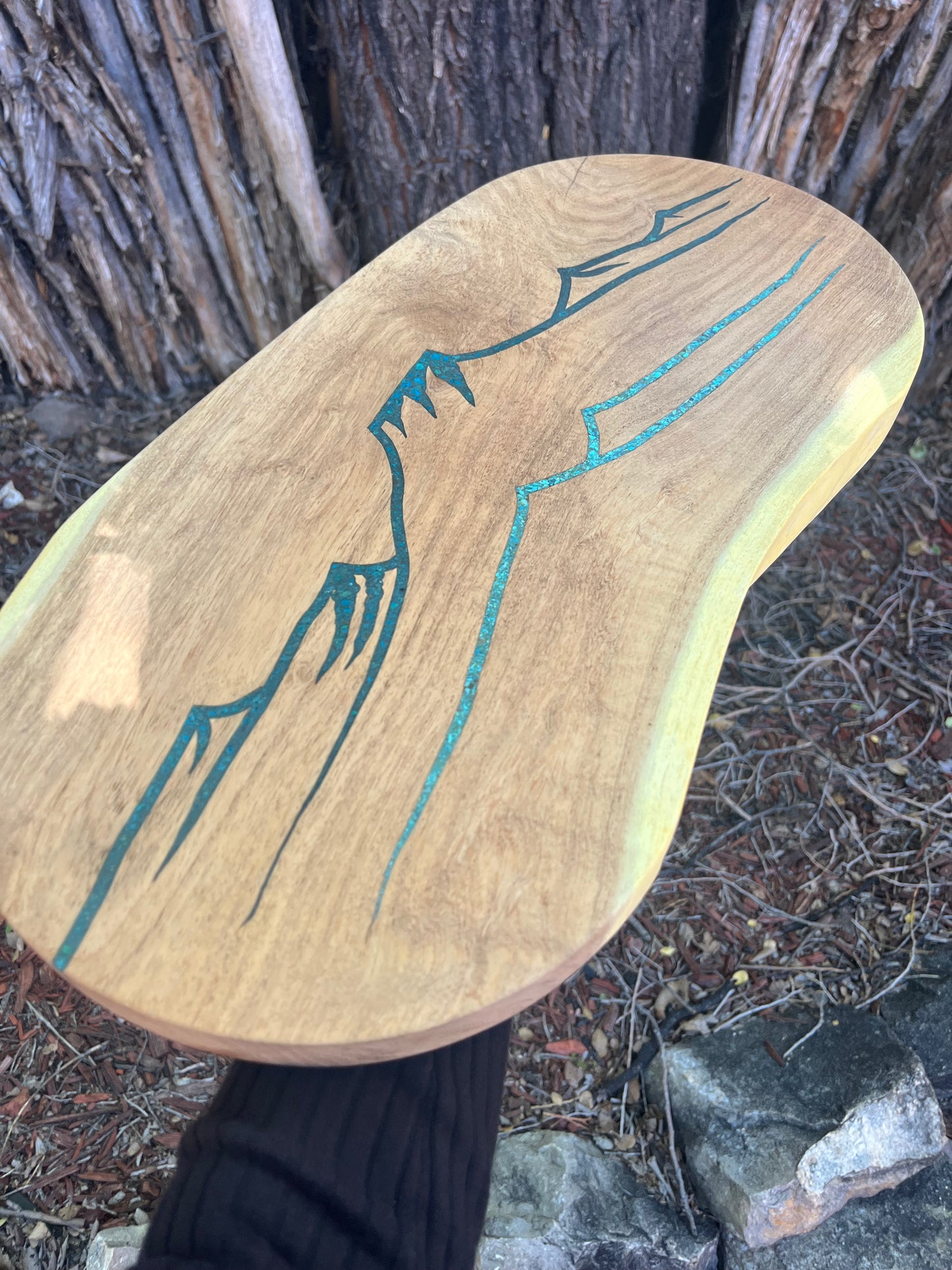 Cutting board with Kingman and Peruvian Turquoise