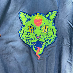 Windbreaker Jacket ~ blue and green cat