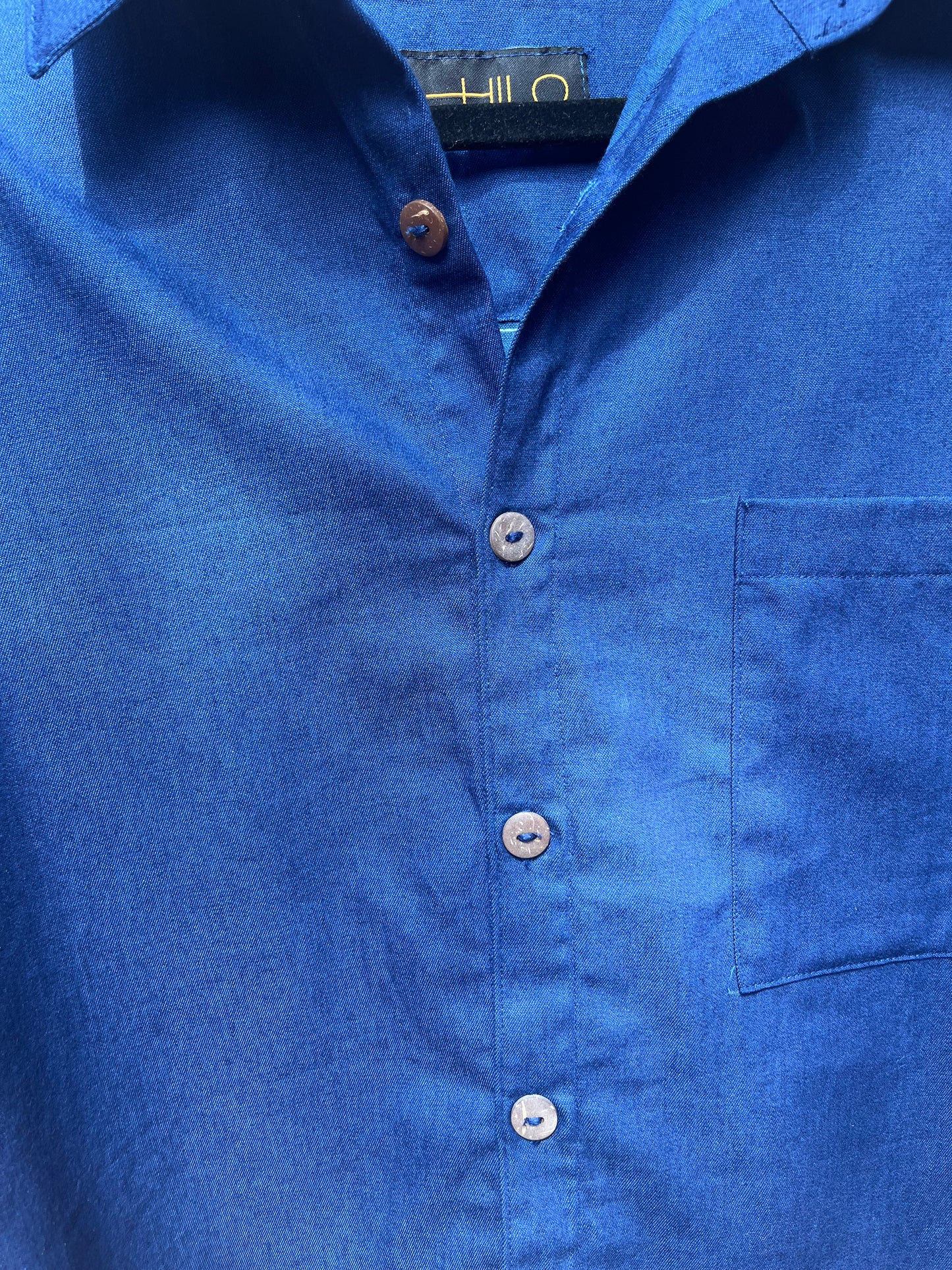 Boxy Cropped Shirt - Blue Linen