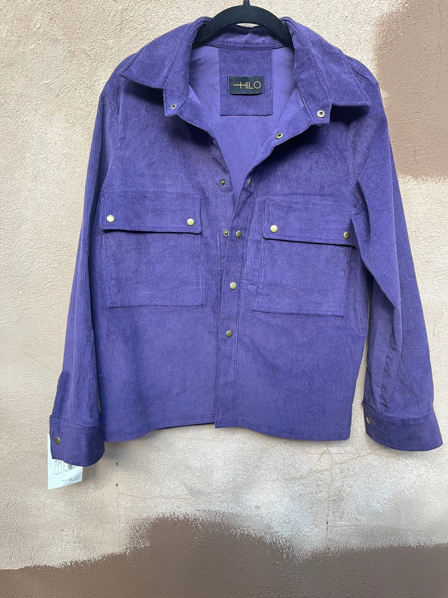 Corduroy Shirt Jacket- Purple with Patch