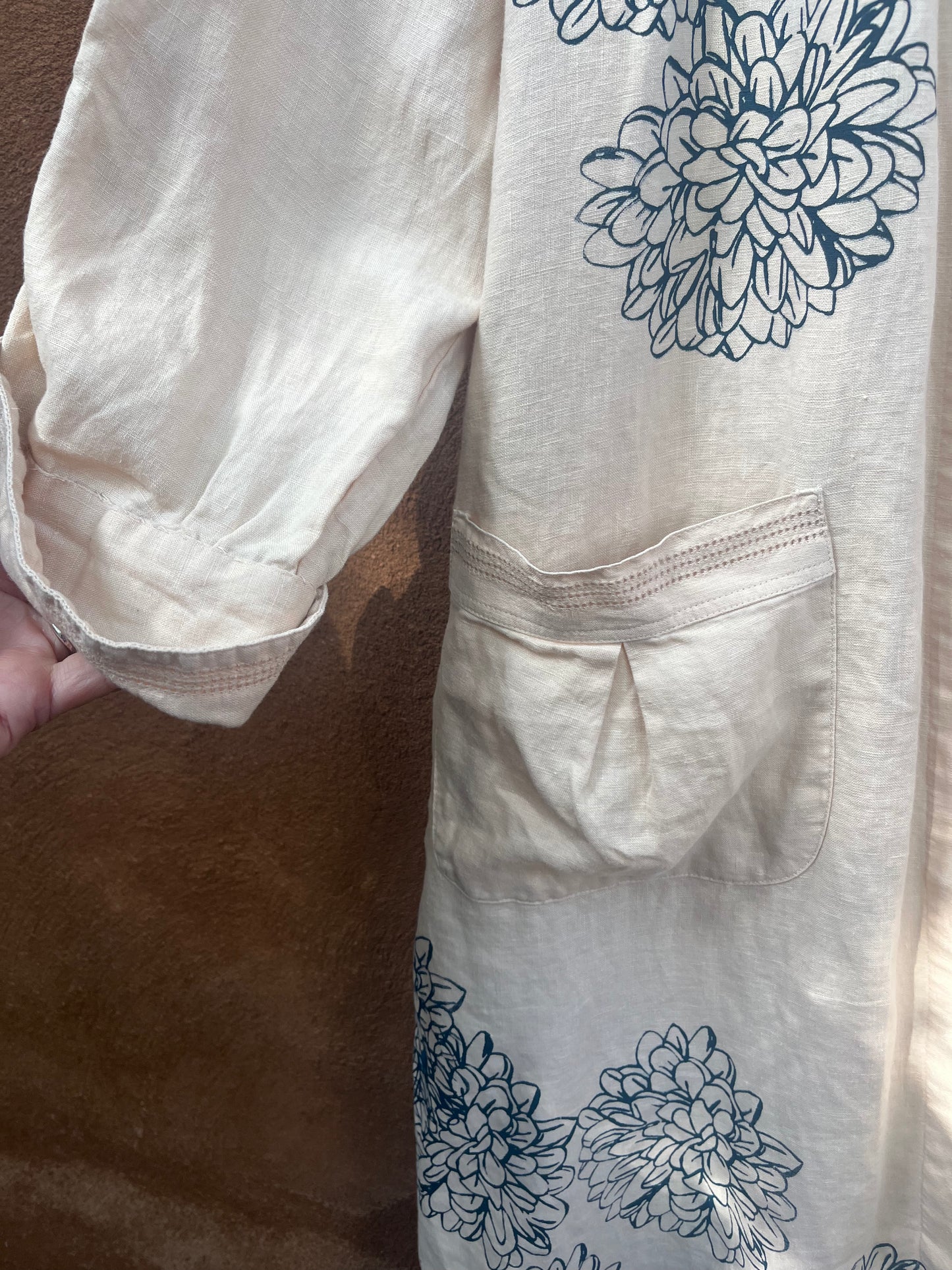 Screenprinted Collared Jacket ~ upcycled ~ Large