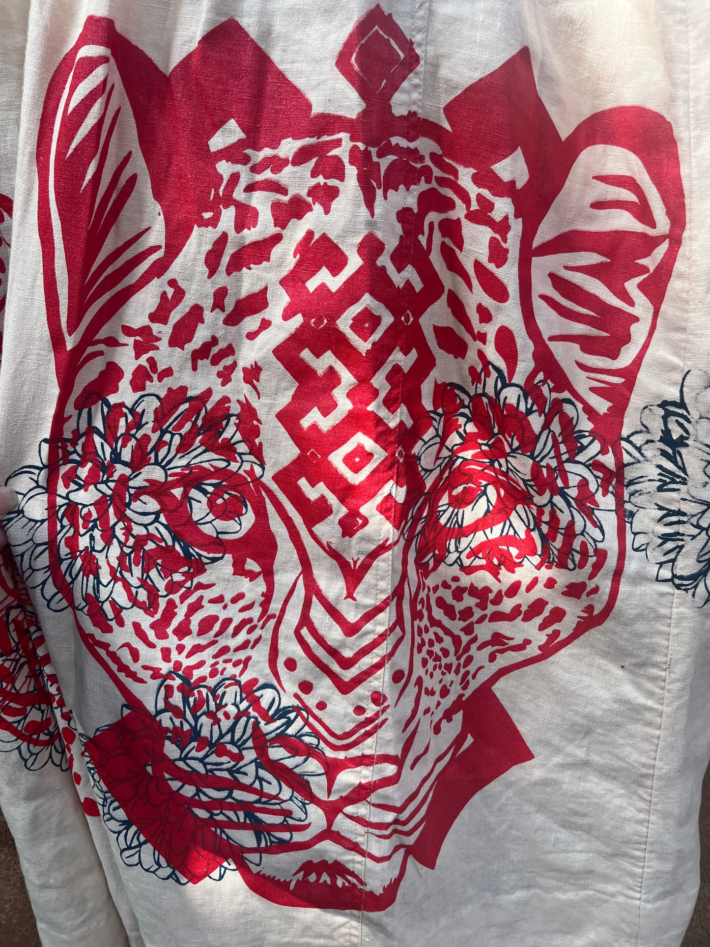 Screenprinted Collared Jacket ~ upcycled ~ Large