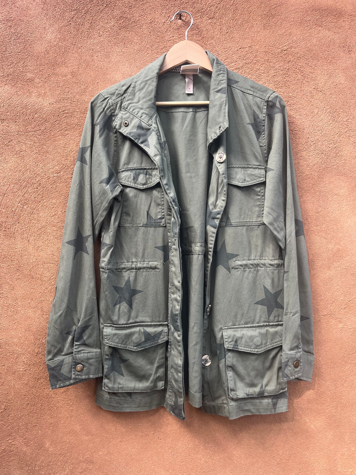 Screenprinted Utility Jacket ~ upcycled ~ Medium