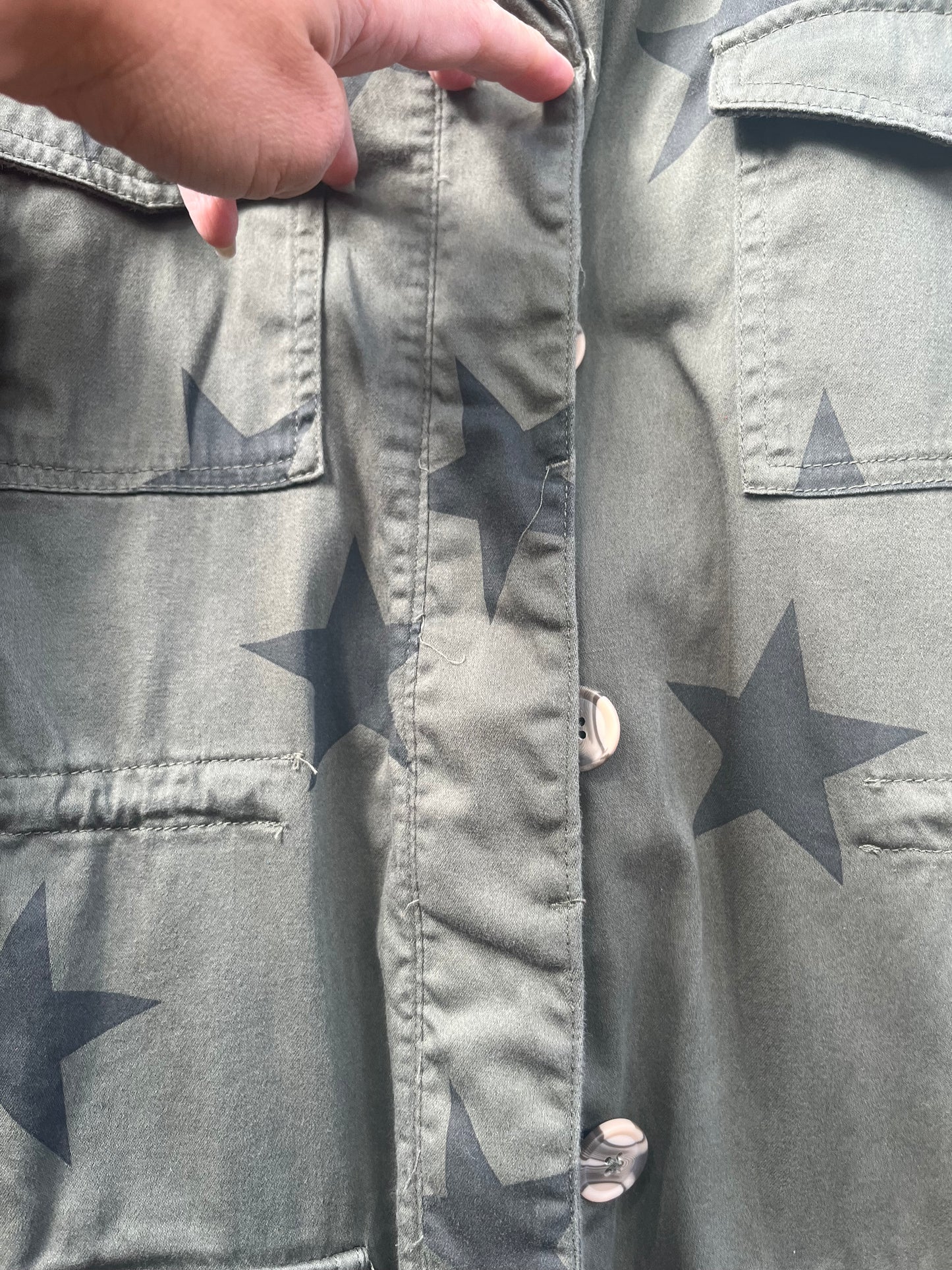 Screenprinted Utility Jacket ~ upcycled ~ Medium