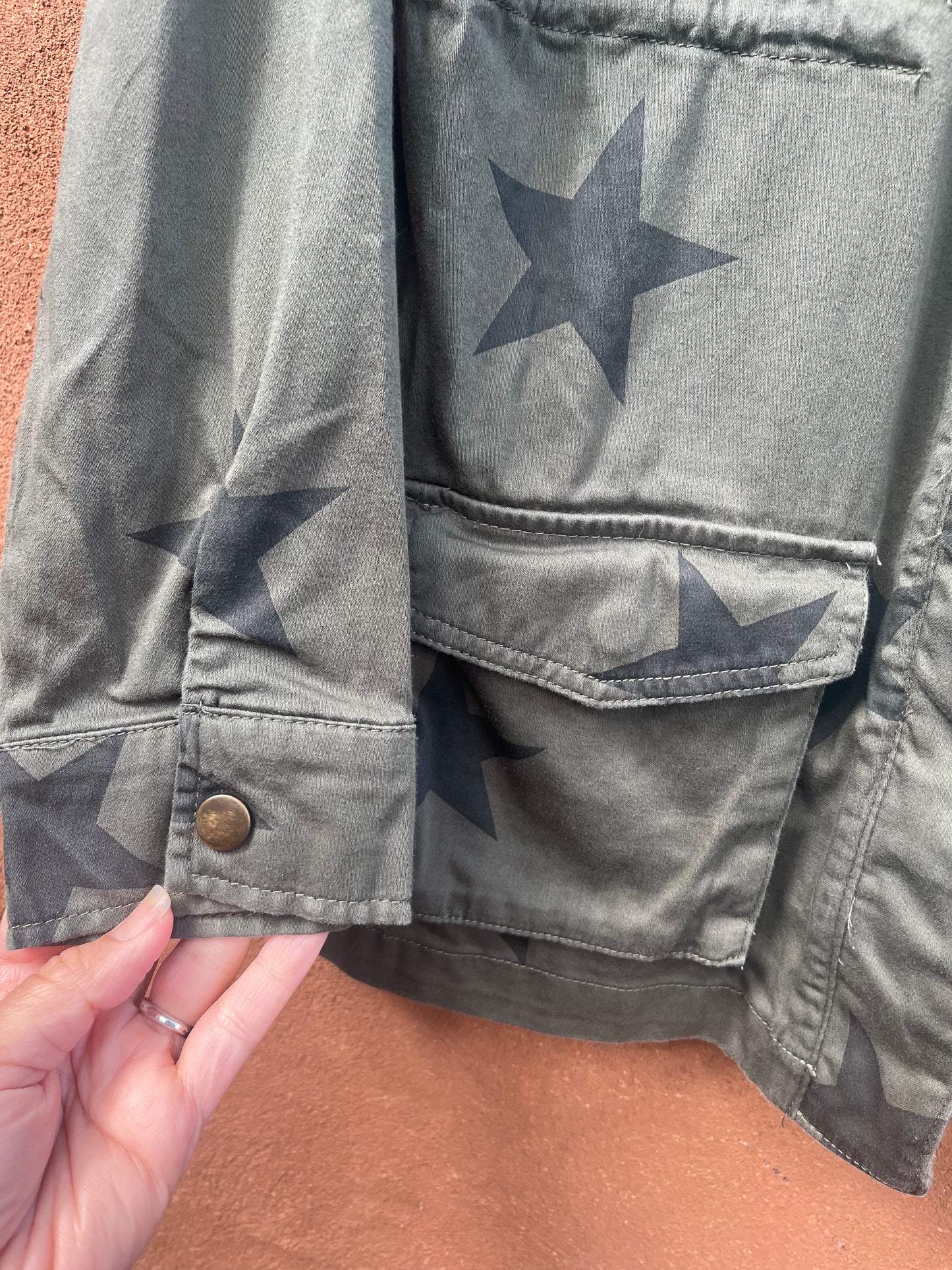 Screenprinted Utility Jacket ~ upcycled ~ Medium