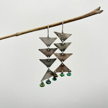 Load image into Gallery viewer, Connecting Triangle earrings - Turquoise and Sterling silver
