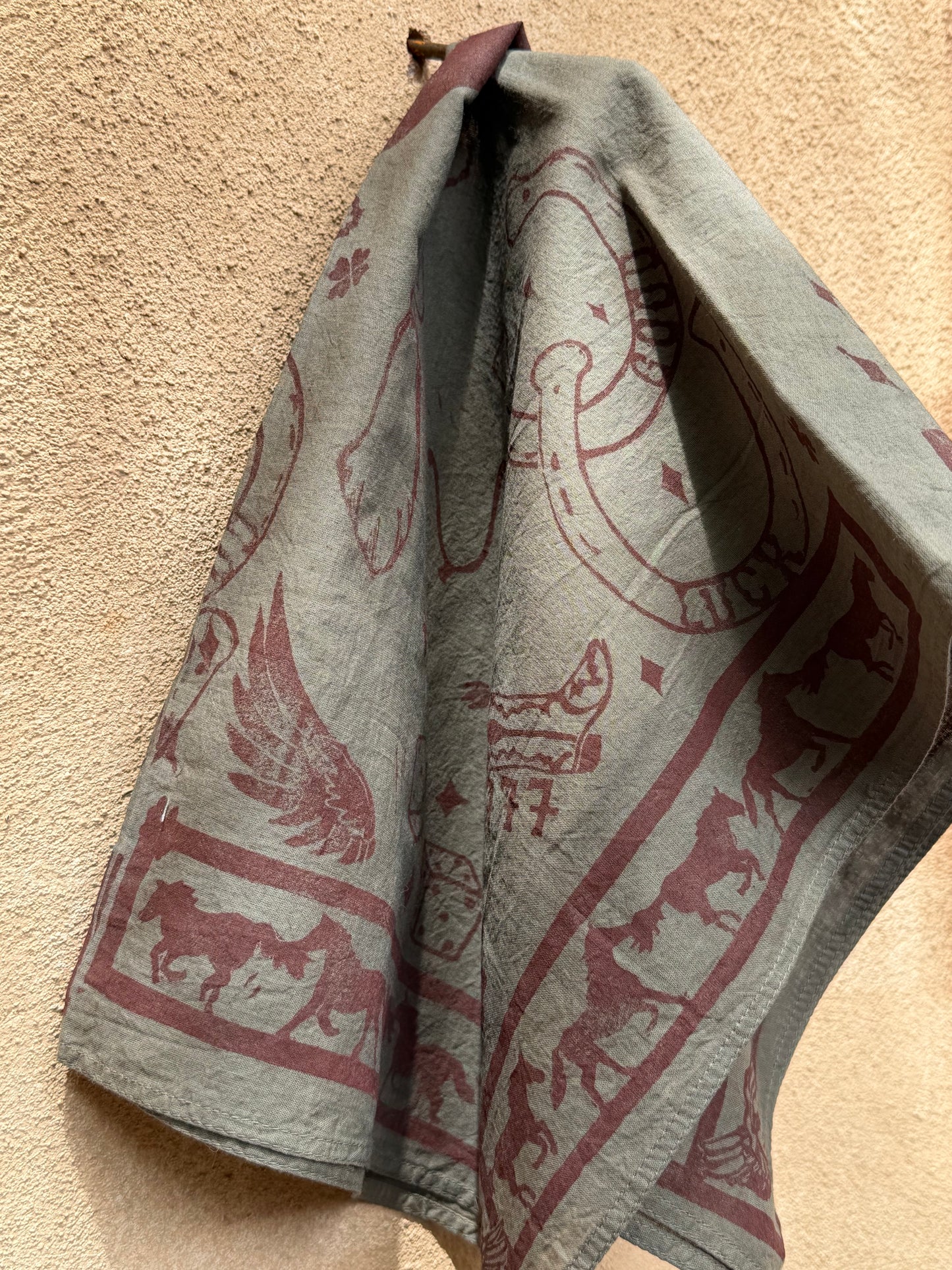 Hand-dyed bandana ~ dice ~ grey