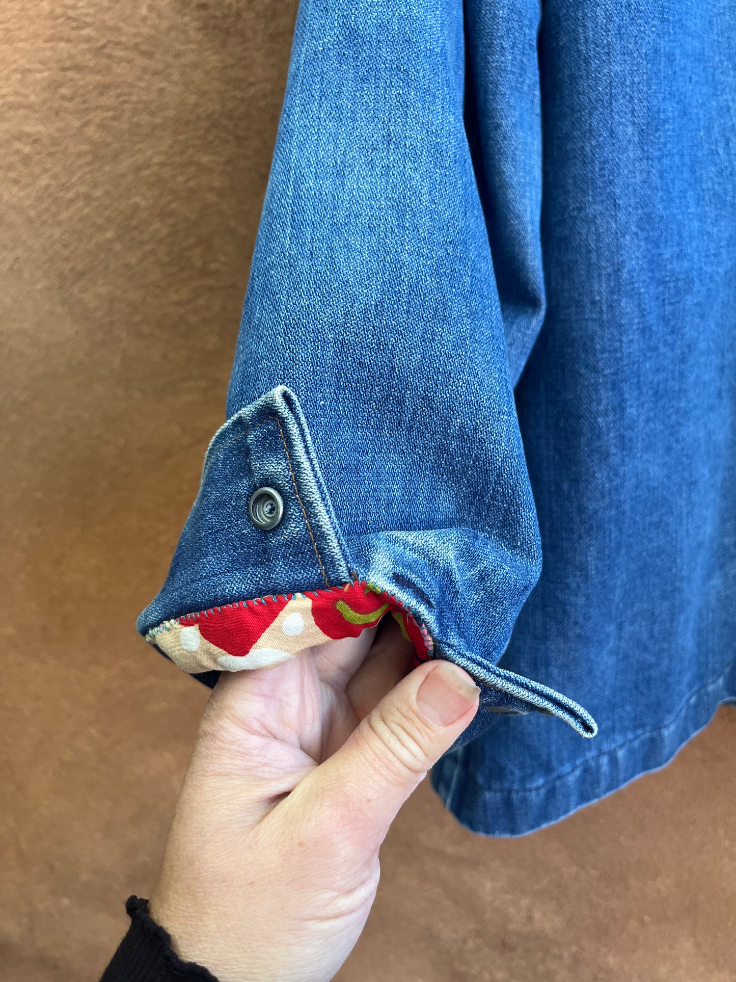 Vintage Levi’s jacket ~ Second-Hand Levi denim jacket with an original handwoven back panel.