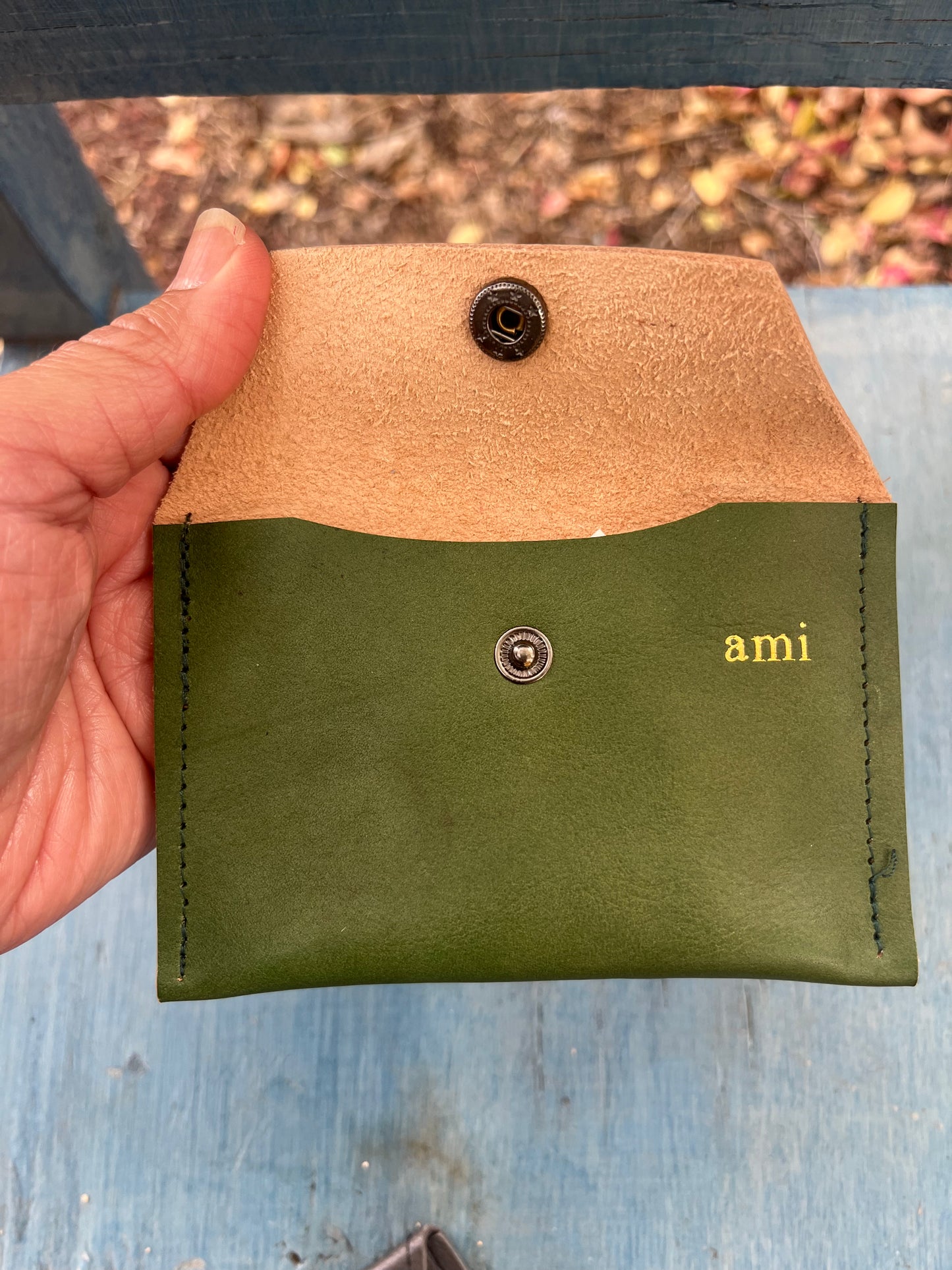 Small Leather pochette - Solid colors