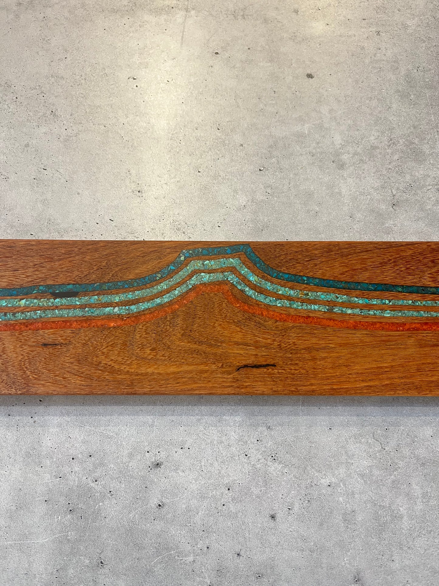 Magnetic Knife block ~ Coral, Peruvian and Kingman turquoise