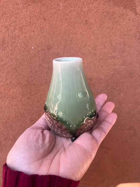 Influx Ceramics ~ Bud vase ~ Green
