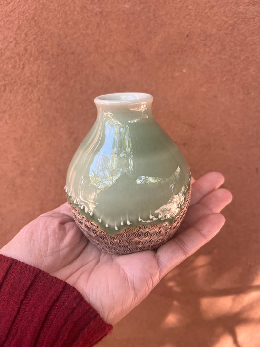 Influx Ceramics ~ Bud vase ~ Green
