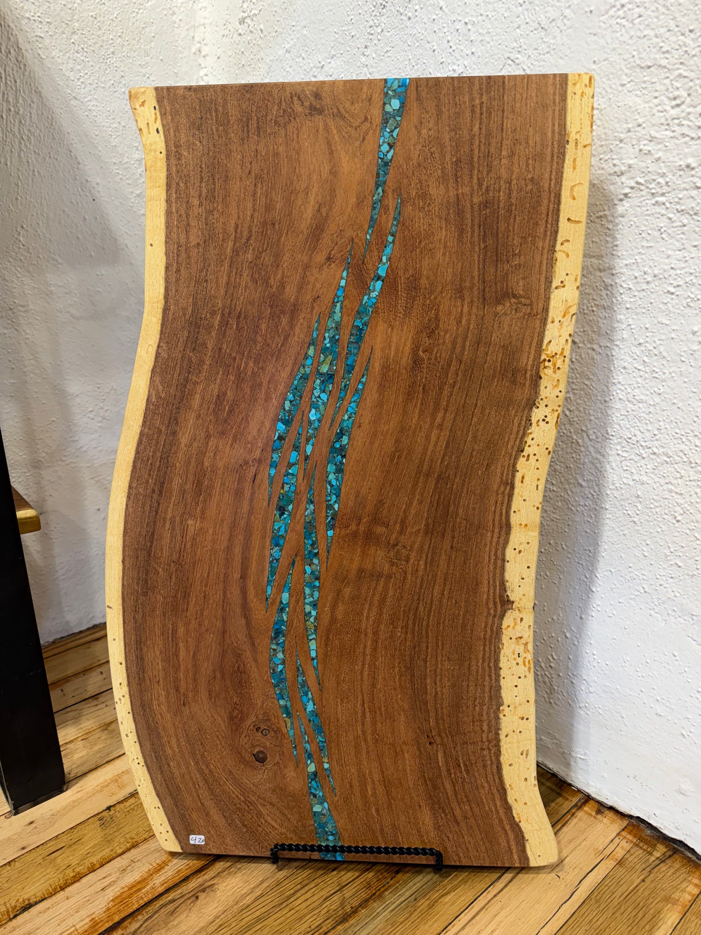 Live Edge Mesquite - with Kingman Turquoise inlay
