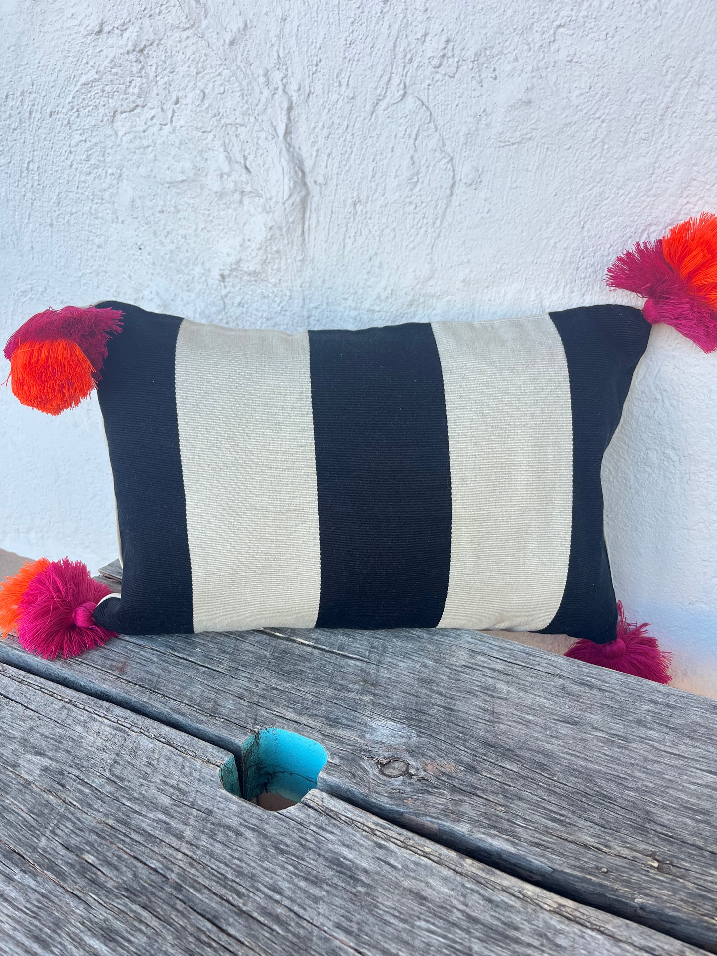 Rectangle pillowcase wide lines black and white - 12” x 18”