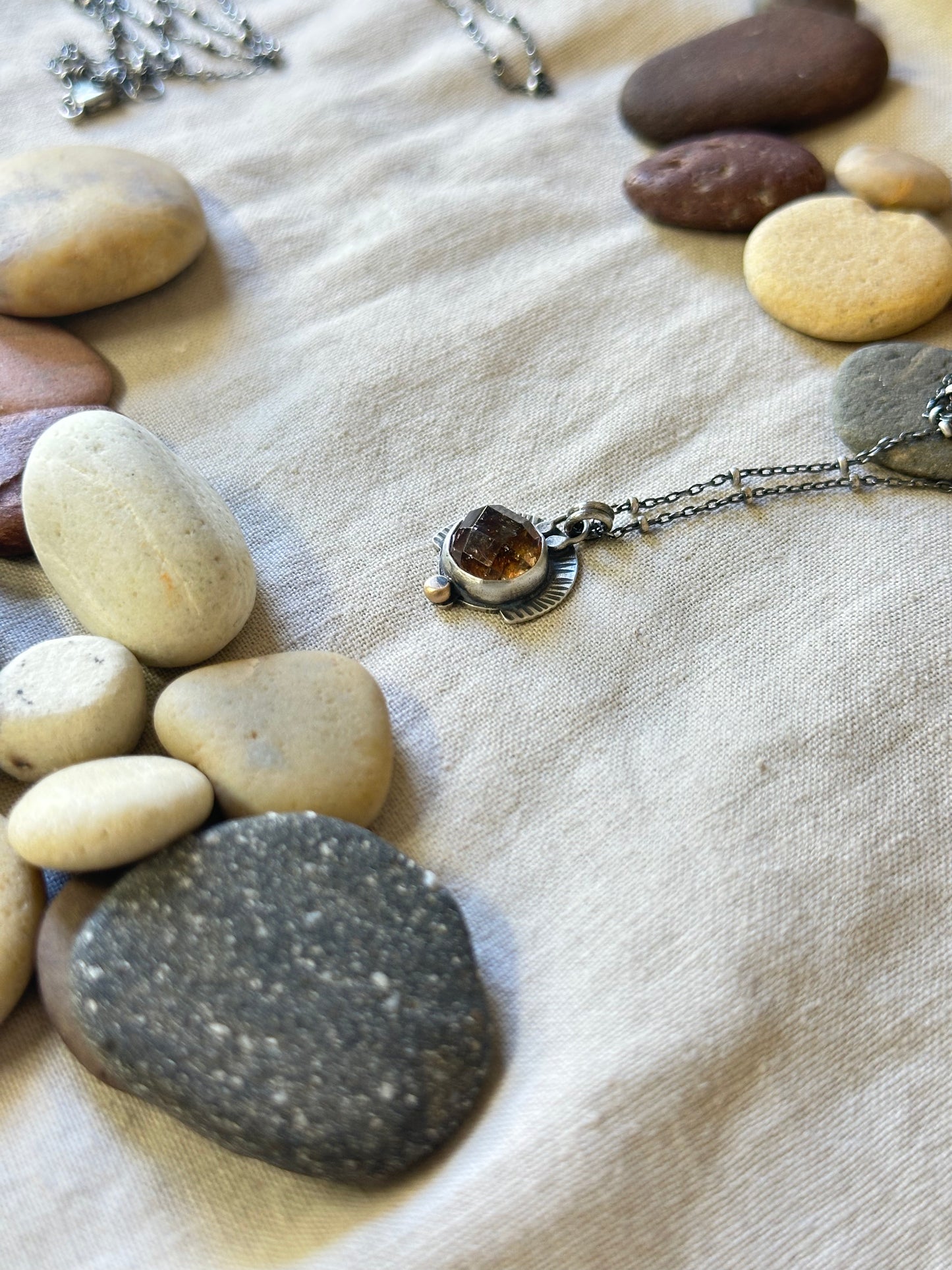 Peach Tourmaline & Sterling Silver ~ Necklace