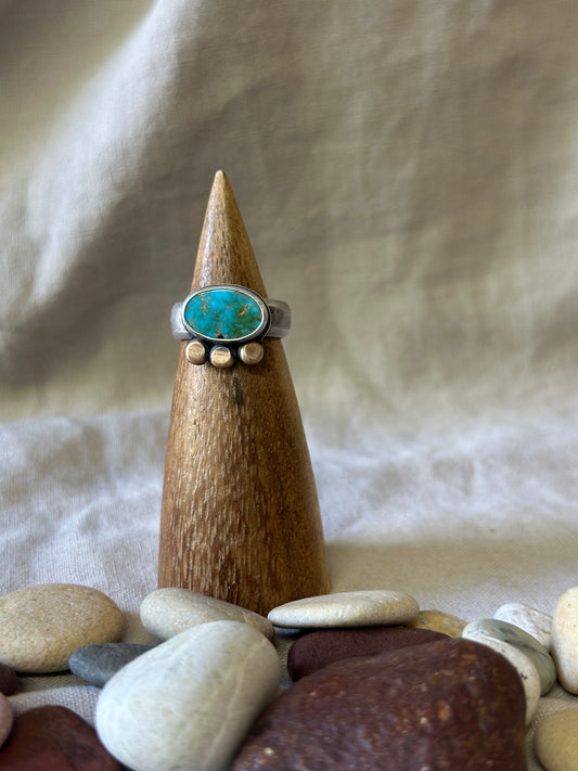 Sonoran Mountain Turquoise and Sterling Silver Ring ~ 6.75