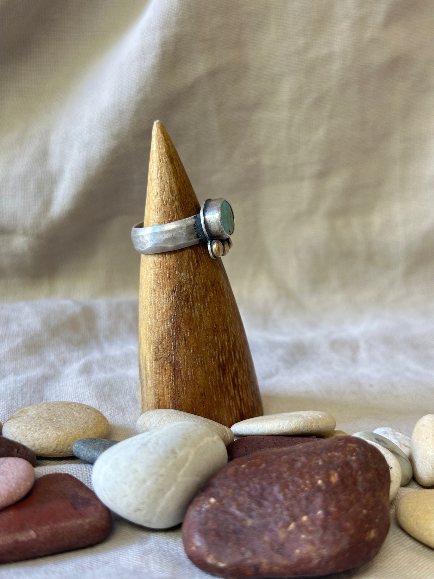 Sonoran Mountain Turquoise and Sterling Silver Ring ~ 6.75