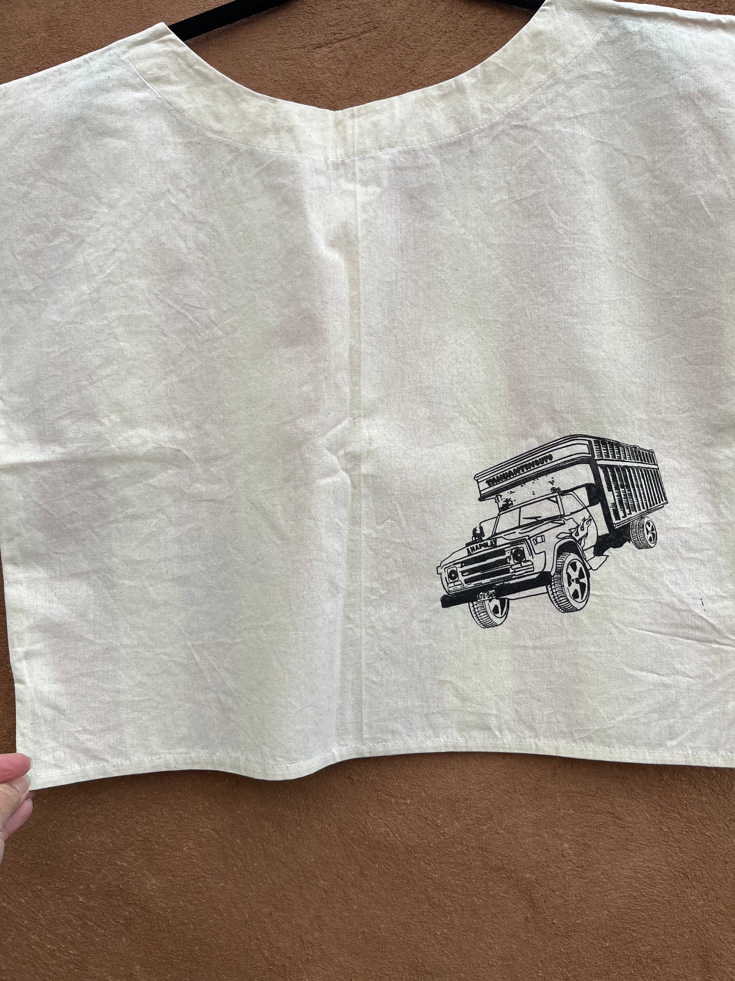 Screenprinted Box top ~ Med ~ Tocuyo ~ 100% Raw cotton