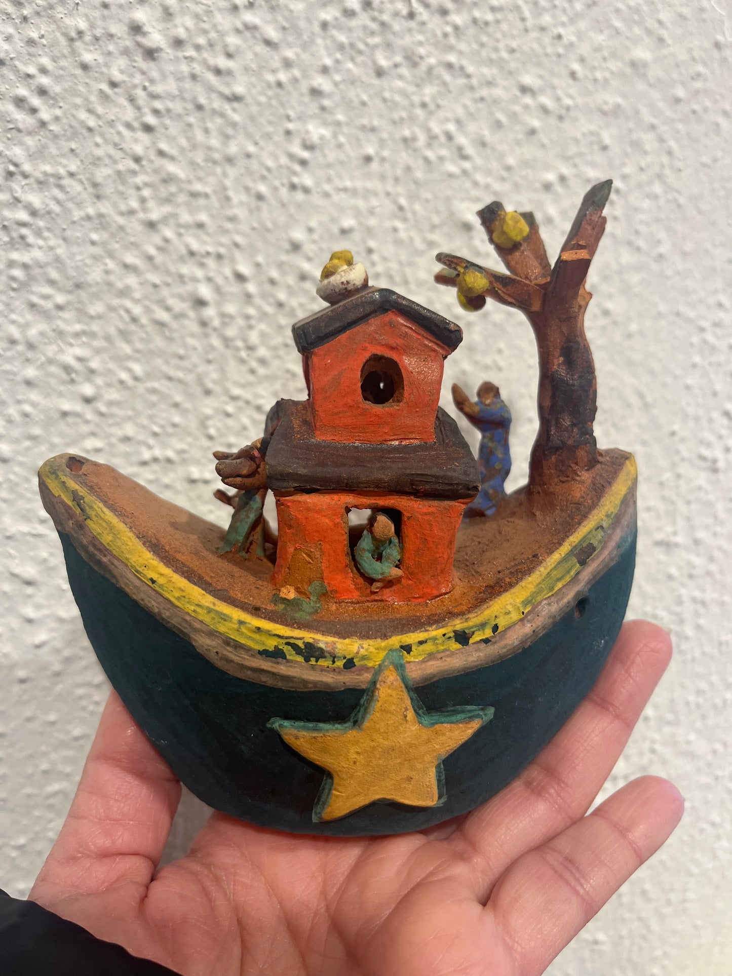 Flute Boat ~ miniature Sculpture - assorted