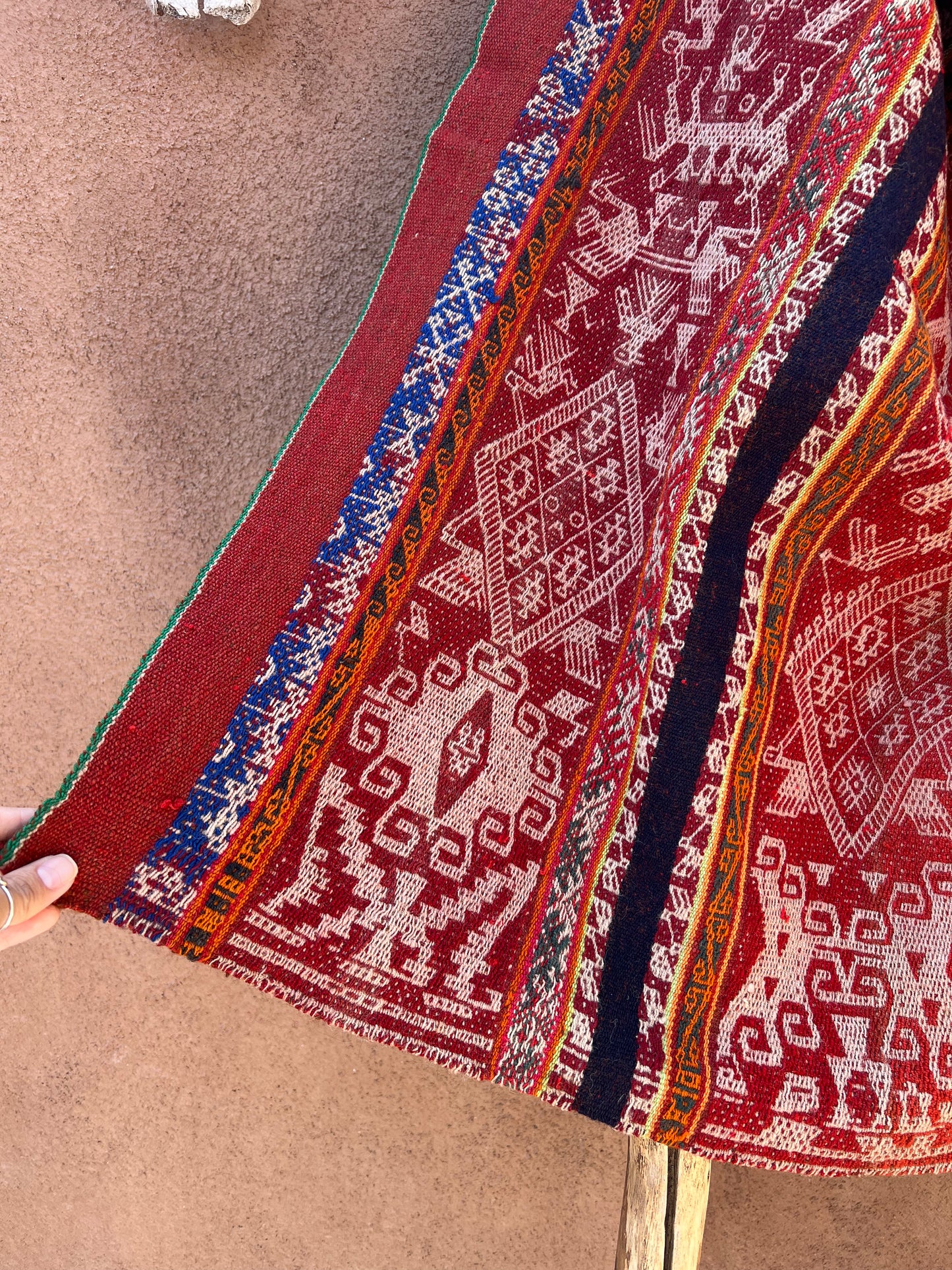 Antique Aguayo Blanket - earth tone ~ Andean textiles