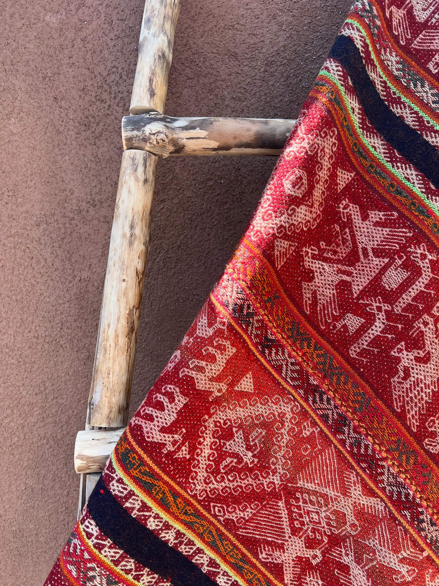 Antique Aguayo Blanket - earth tone ~ Andean textiles