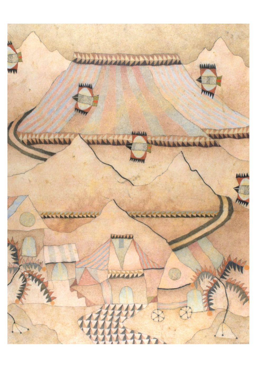 Birds Over Desert Dwelling - Print