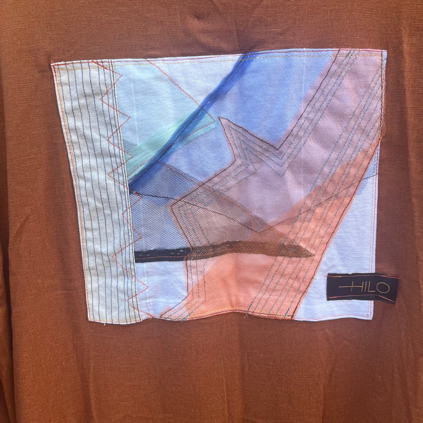 Slip Dress - Rust Linen - Three Quarter Sleeves