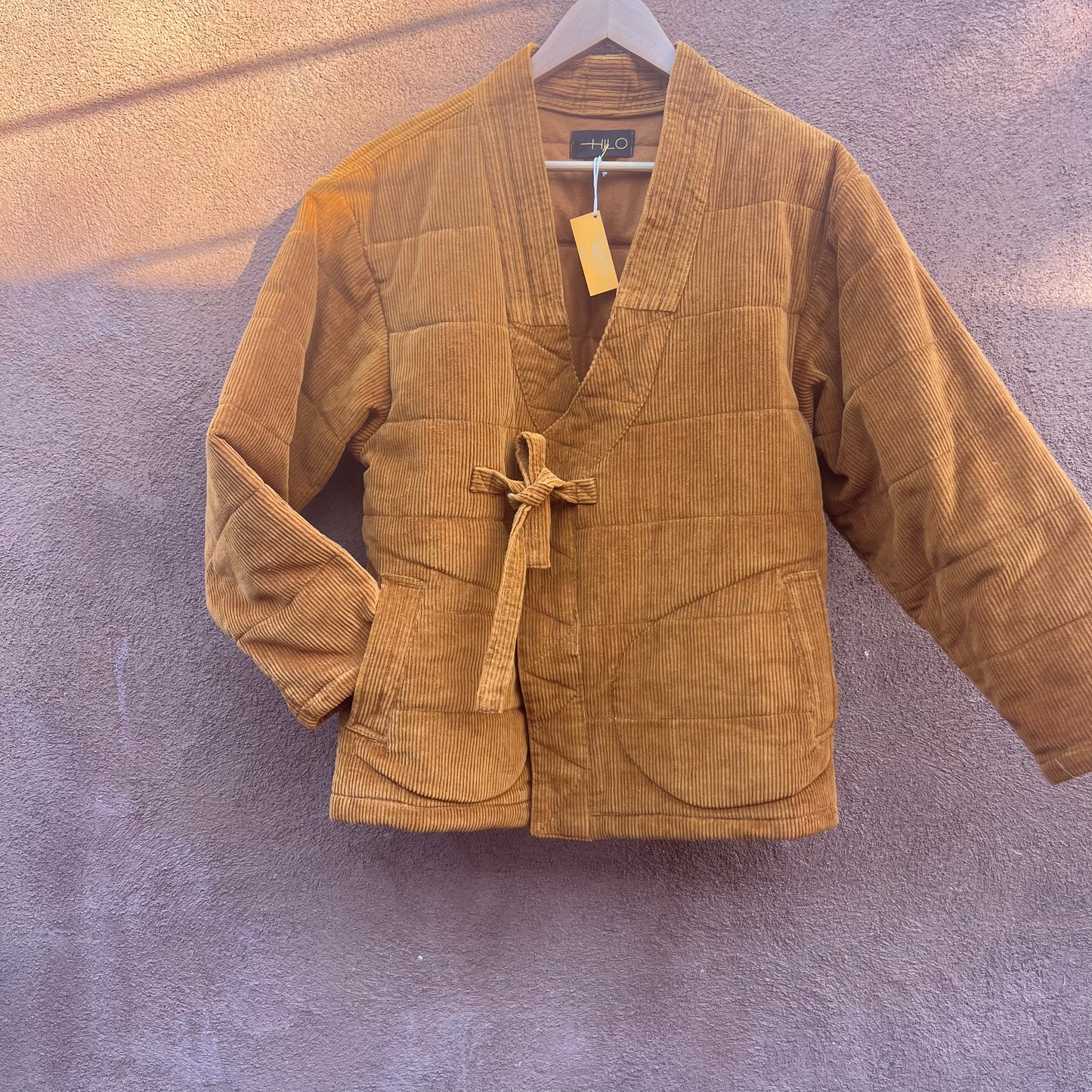 Corduroy & Fleece lined - Kimono Blazer - tie front