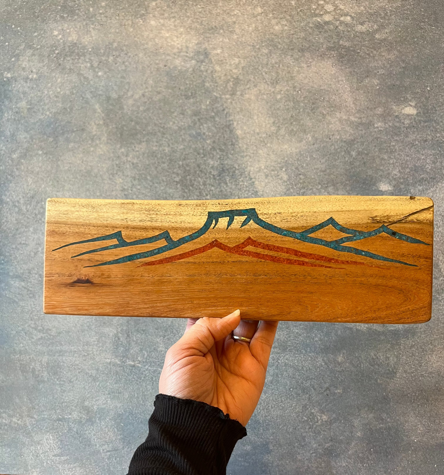 Magnetic Knife block ~ Coral and Peruvian turquoise