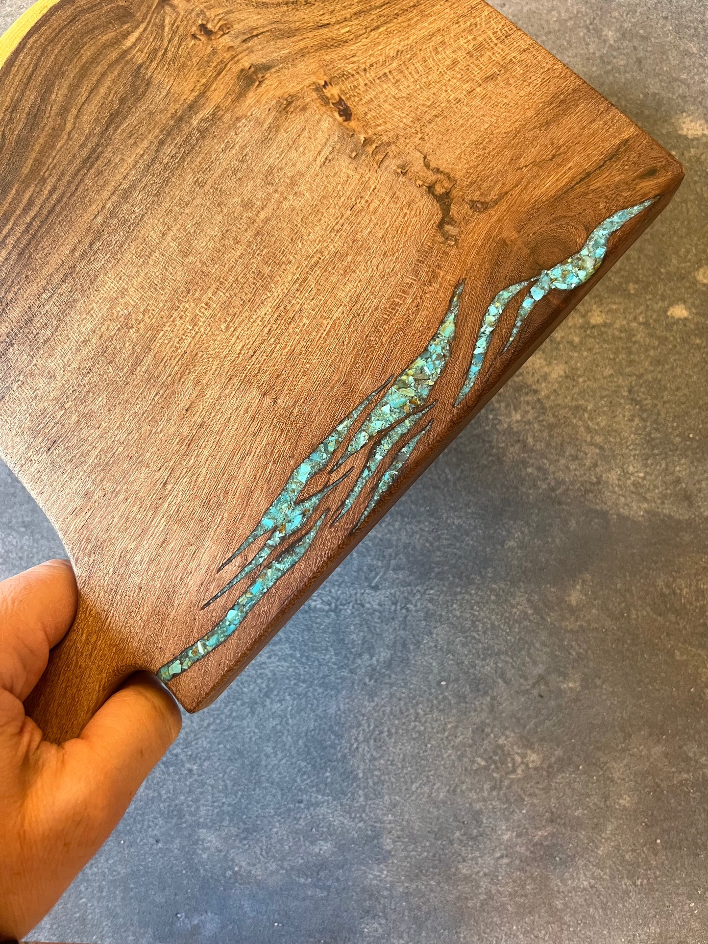 Cutting board with Kingman Turquoise