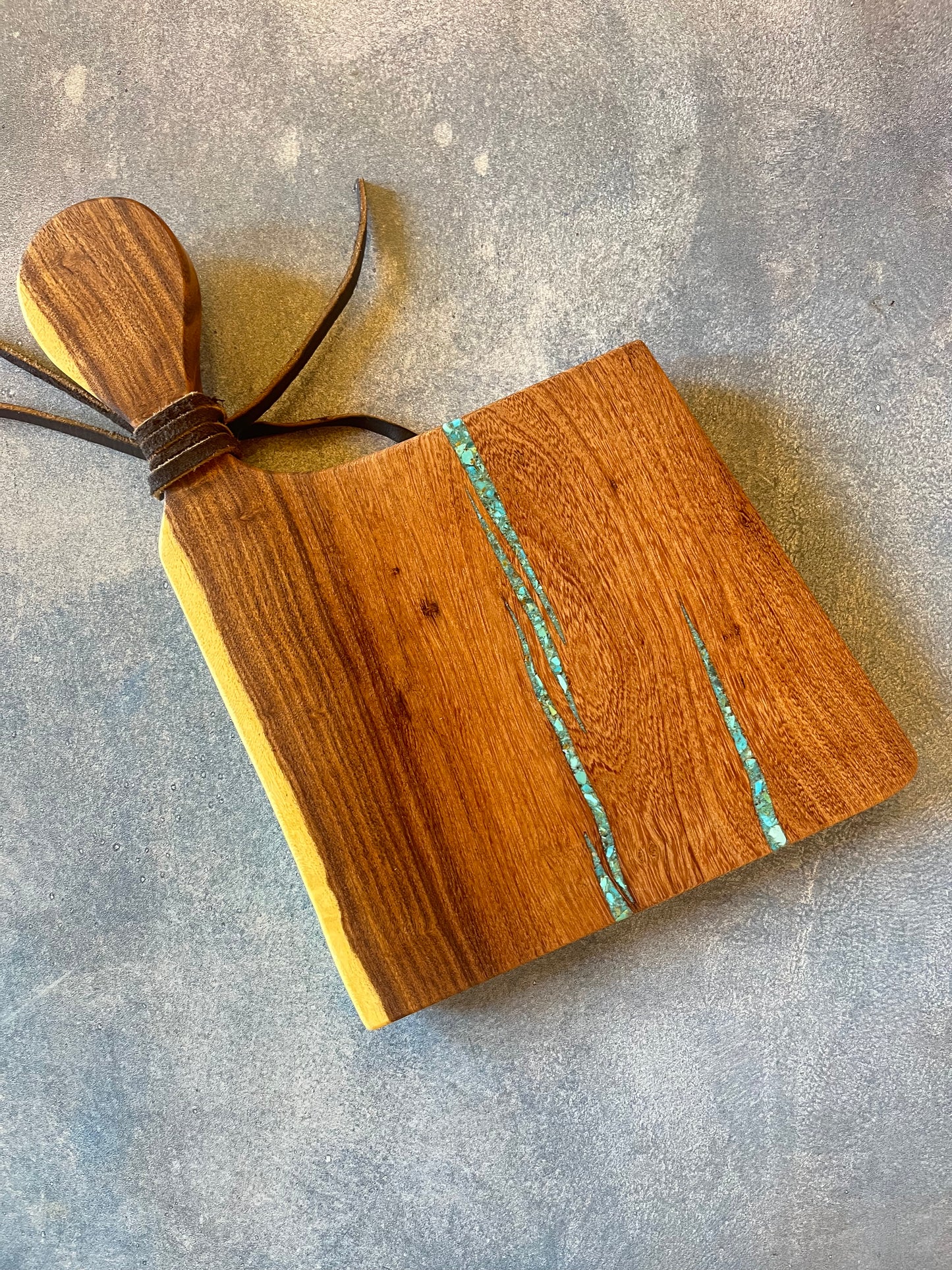 Cutting board with Kingman Turquoise