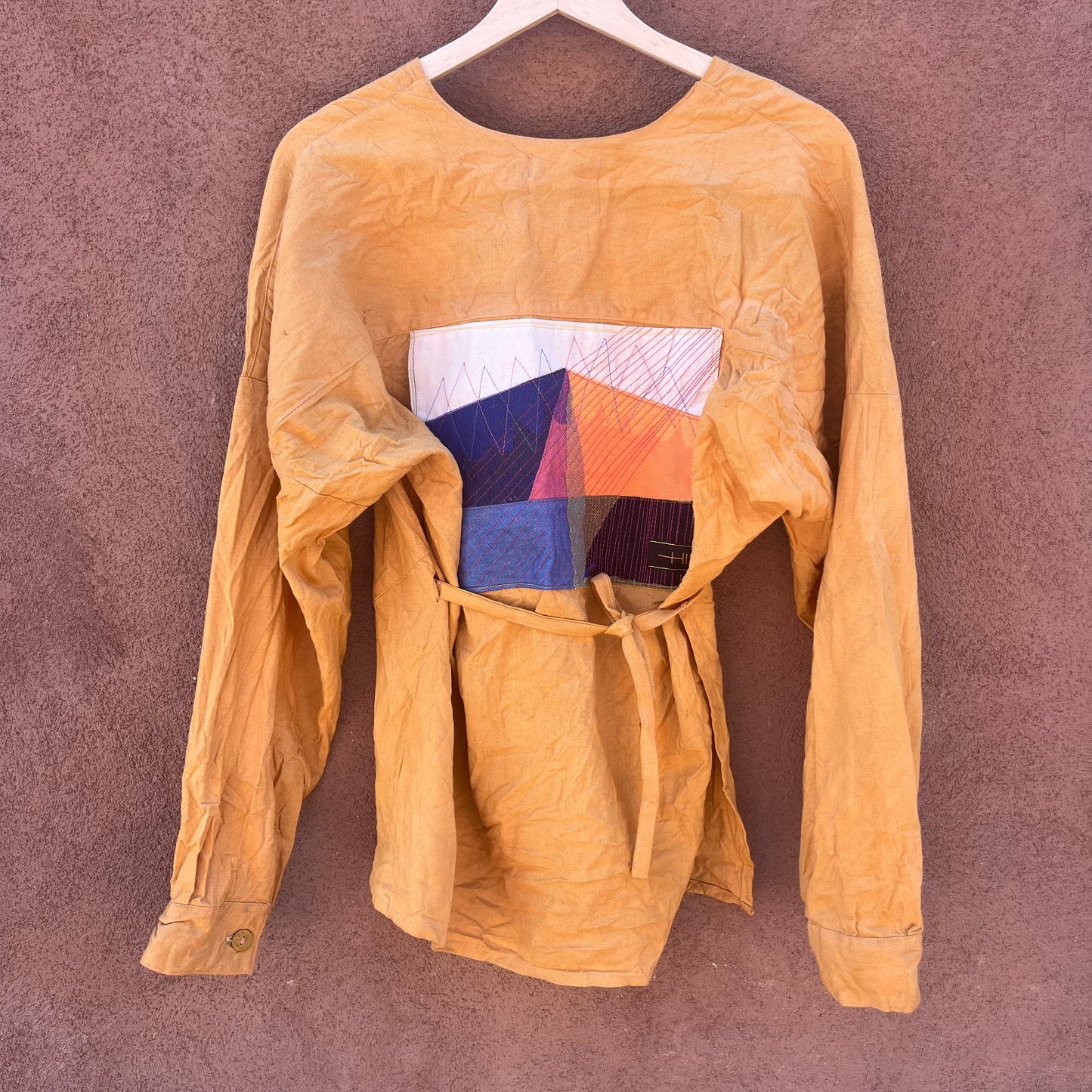 Yellow Linen Wrap Top - Medium