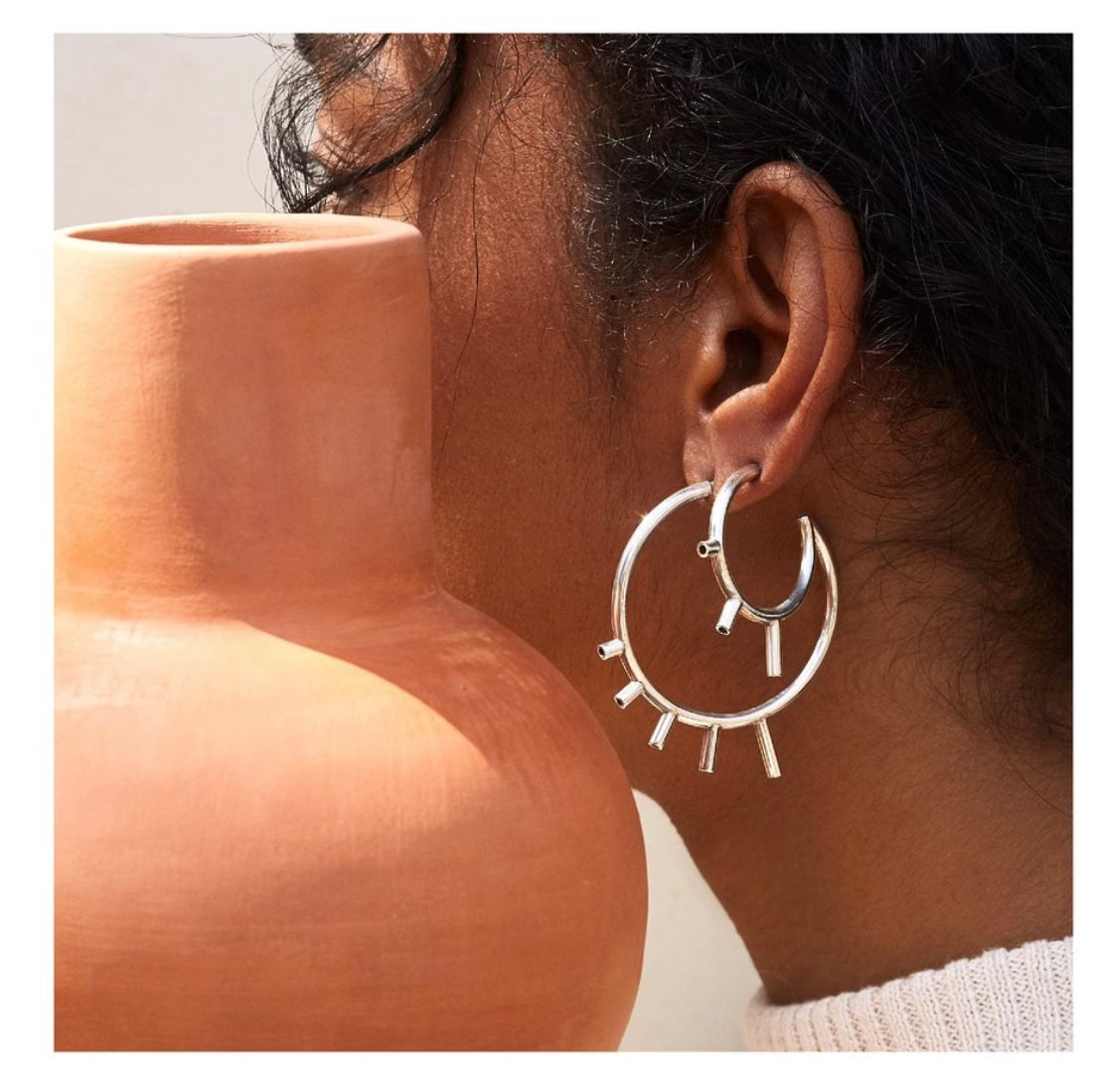 Hoops 5 peaks ~ Sterling Silver