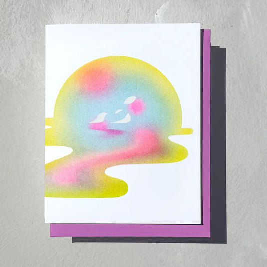Greeting card~ Melting Face ~ blank Interior
