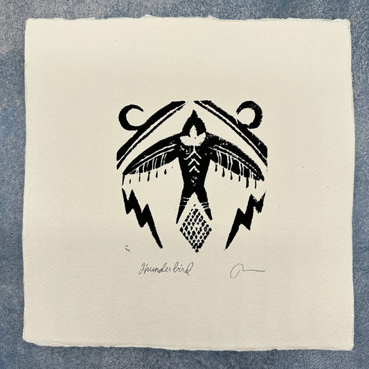 Thunderbird - Block Print 8” by 8”