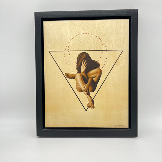 Zinnia's Moon - Print on wood - framed