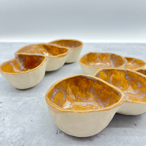Rusty Porcelain Spice trays - Double & Triple ~ catch all bowl