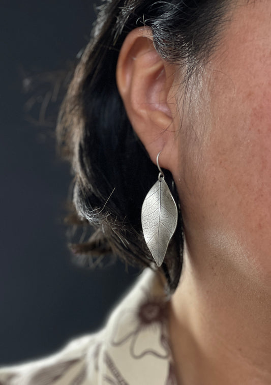 Leaf Earrings - Sterling Silver